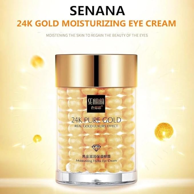 24K Gold Eye Cream For Deep Hydrating, Anti-Aging Gold Eye Cream For Dark Circles And Puffiness,Moisturizing Lightenex Gold Cream Lifting Eye SENANA (1 PACK)-VivaGrace Women