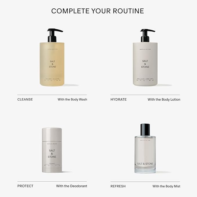 SALT & STONE Aluminum Free Deodorant | Extra Strength 48 Hour Protection for Women & Men | Made with Seaweed Extracts, Shea Butter & Prebiotics (Santal & Vetiver)-VivaGrace Women