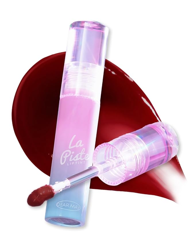 DEARMAY LA PISTE LIP TINT LP02 Fancy 0.14 oz. long lasting lip stain with glossy finish and lightweight texture, non sticky, hydrating formula with no flaking and glassy vivid tint, korean makeup-VivaGrace Women