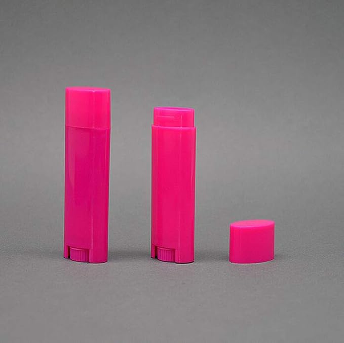 5ml 100Pcs Empty Oval Deodorant Lip balm Tubes Containers Twist-up Refillable Containers for Lipstick,Chapstick,Homemade Lip balm,DIY Deodorants(Hot Pink)-VivaGrace Women