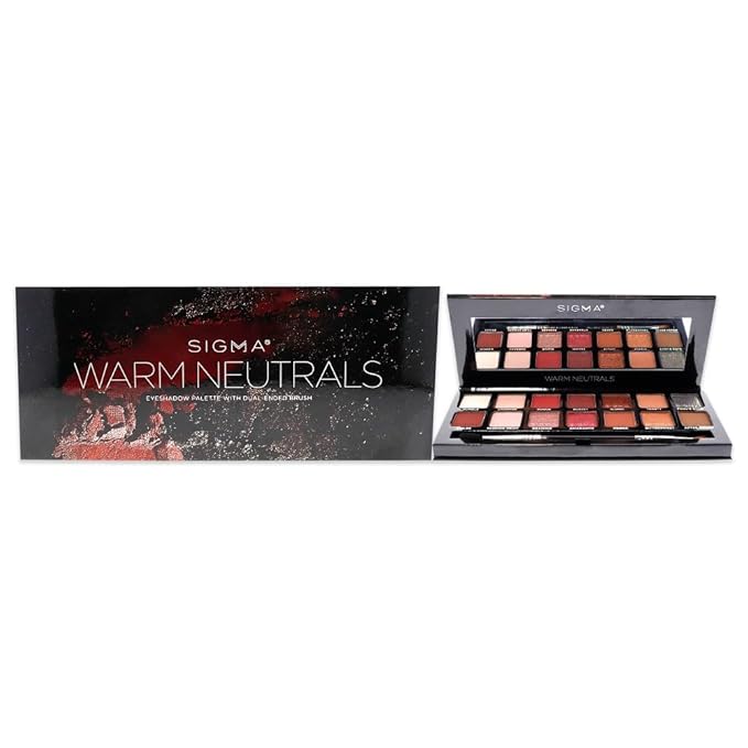Sigma Beauty Warm Neutrals Eyeshadow Palette - 14 Warm Eyeshadow Shades in Matte, Shimmer and Metalic Finishes - Highly Pigmented Vegan Eye Makeup Palette - Clean Beauty Products-VivaGrace Women