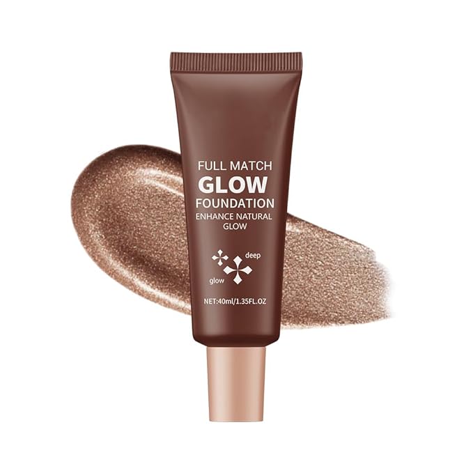 Full Match Glow Foundation, Enhance Foundation Natural Glow, Professional Coverage for a Flawless Look (Deep, Large)-VivaGrace Women