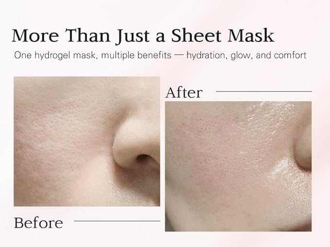 Nuborn Cell Hydrogel Collagen Mask | Advanced Stem Cell Face Mask for Dry Skin | 2% Niacinamide, Peptides, Collagen, and Hyaluronic Acid | Made in Korea, (4 masks) Pack of 1-VivaGrace Women