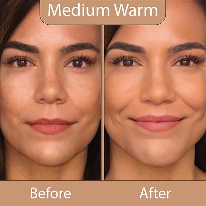 LUMINESS Silk Airbrush Spray Foundation 2-PC Kit - Foundation & Dual-Sided Angled Makeup Brush - Buildable Coverage, Anti-Aging Formula, Humidity Resistant, Hydrates & Moisturizes, Medium Warm-VivaGrace Women