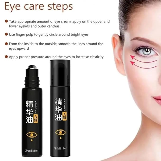 Time Eraser Rollerball, Retinol Anti-Wrinkle Eye Serum Oil, Eye Oil Roller, Reduces Fine Lines, Anti Wrinkle Serum For Eye-VivaGrace Women