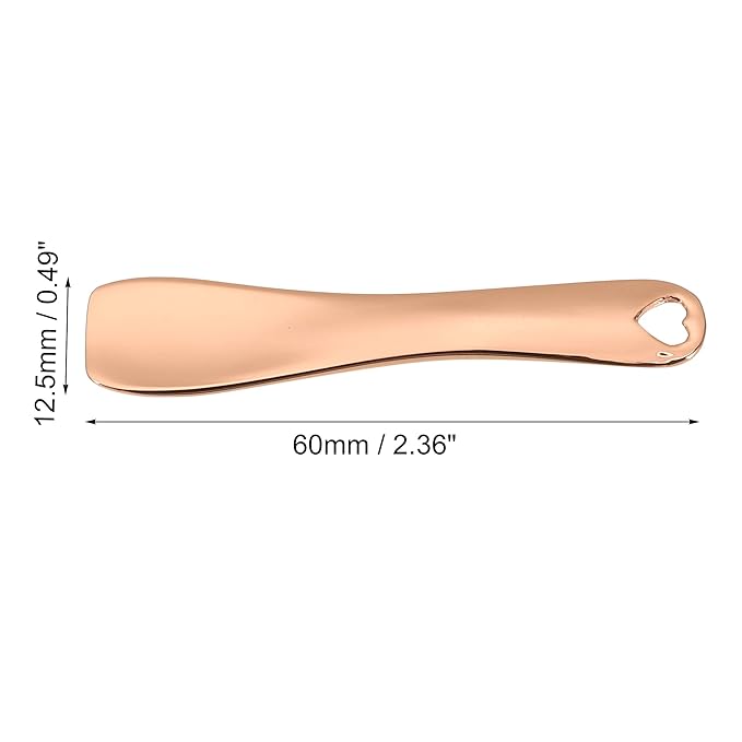 VOCOSTE 3 Pcs Makeup Spatula Mini Spoon, Eye Cream Massage Sticks Beauty Scoop, for Facial Cosmetic Face Cream, Heart Shape 2.36"x0.49", Rose Gold Tone-VivaGrace Women