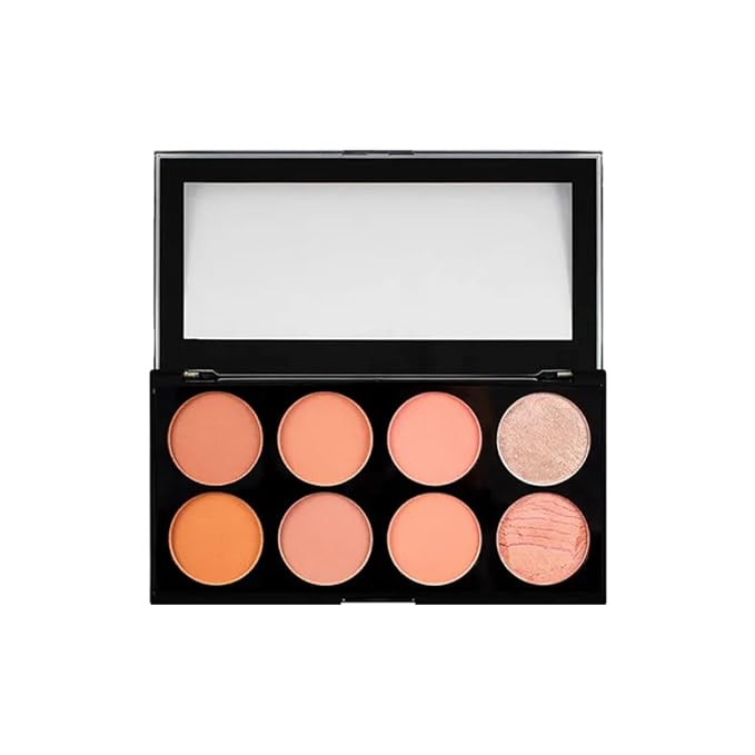 Makeup Revolution Ultra Blush Makeup Palette, Bronzer & Highlighter Makeup, Includes 8 Shades, Gluten free, Vegan & Cruelty Free, Hot Spice, 13g-VivaGrace Women