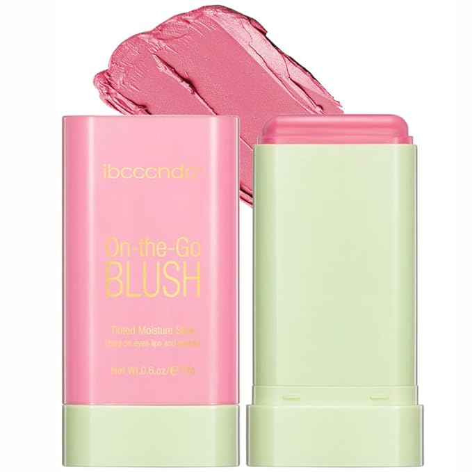 Blush Stick Waterproof Matte Finish Long Lasting Pink Red Cheek Lip Make-up Multi Lip Tint Stick Highlighter High Pigment Rouge Blush for Women Lady Daily Lip Cheek Makeup (1#shy pink)-VivaGrace Women