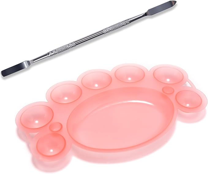 5Pcs ABS Makep Palette Nail Painting Palette with Stainless Steel Stirring Rod Nail Tool Set, Nail Art Polish Painting Mixed Color Palette-VivaGrace Women