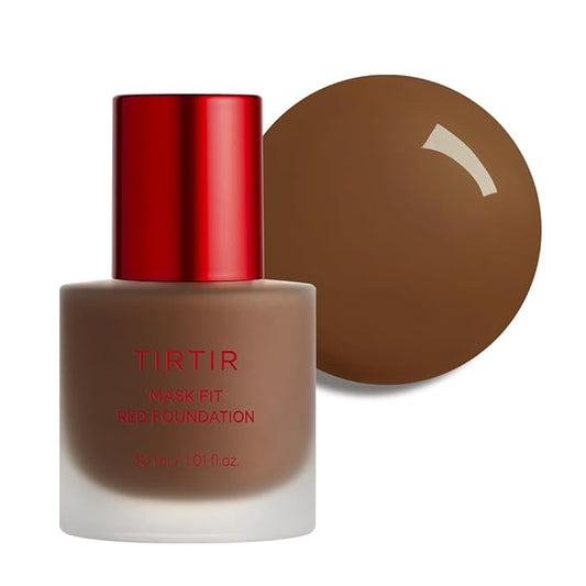TIRTIR Mask Fit Red FoundationㅣLong Lasting Flawless Coverage, Energy Essence, Lightweight, Hydrating, Pore-Blurring, Breathable Satin Finish, Makeup, Radiant Skin, #45W Chestnut, 1.01 Fl Oz-VivaGrace Women