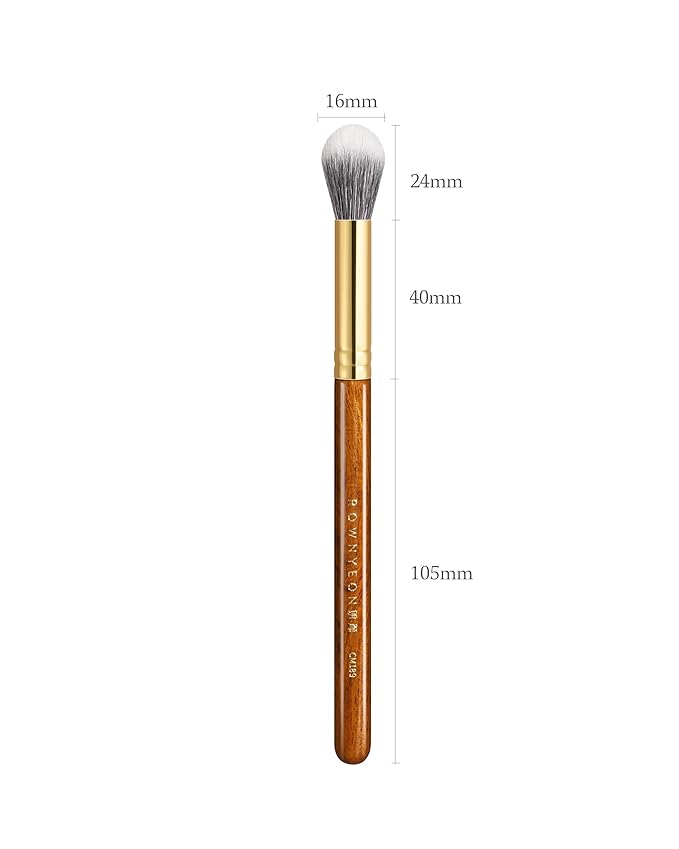 Desert Oak Series Dual Wool Highlighter Brush - Round Dome Goat Hair for Targeted Glow, Powder/Cream Highlight, Bubinga Handle (CM 189)-VivaGrace Women
