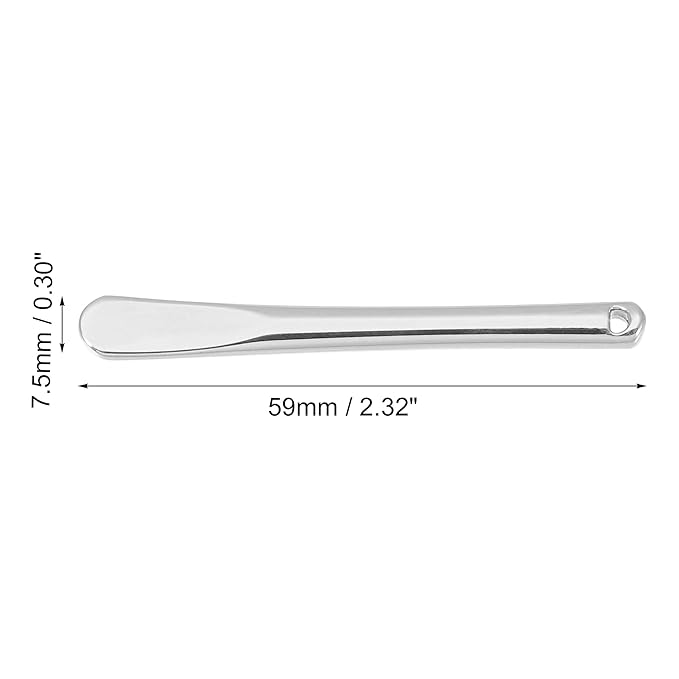 VOCOSTE 4 Pcs Makeup Spatula Mini Spoon, Eye Cream Massage Sticks Beauty Scoop, for Facial Cosmetic Face Cream, Zinc Alloy 2.32"x0.30", Silver Tone-VivaGrace Women