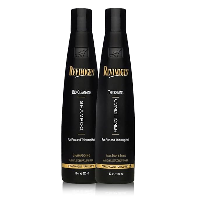 Revivogen MD Bio-Cleansing Shampoo and Conditioner for Thinning Hair, DHT Blocker Shampoo, Hair Loss Shampoo, Shampoo Thinning Hair, Conditioner for Thinning Hair, Hair Loss Conditioner 12oz-VivaGrace Women