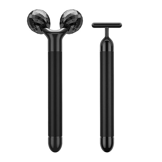 2-IN-1 Beauty Bar Electric Face Massager, 3D Roller and T Shape Arm Eye Nose Head Massager Facial Roller Massager Kit Skin Care Tools-VivaGrace Women