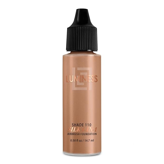 Luminess Air Silk 4-In-1 Airbrush Foundation- Foundation, Shade 110 (.5 Fl Oz) - Sheer to Medium Coverage - Anti-Aging Formula Hydrates and Moisturizes - Professional Makeup Kit for Cordless Air Brush-VivaGrace Women