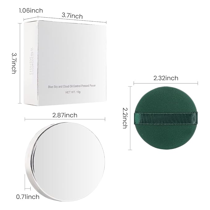 Oil-Controlled Matte Finish Powder: Silky, Skin-Adhering, Natural, Long-lasting, and Dimensional Pressed Powder Compact with Mini Powder Puff for Long-Lasting Makeup-VivaGrace Women