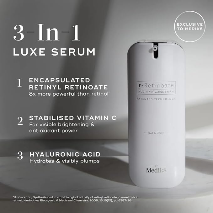 Medik8 R-Retinoate Day & Night - Hydrating, Skin Plumping Vitamin A Serum - Reduces Fine Lines, Wrinkles - Gentle Vitamin C Infusion - 1.7 oz-VivaGrace Women