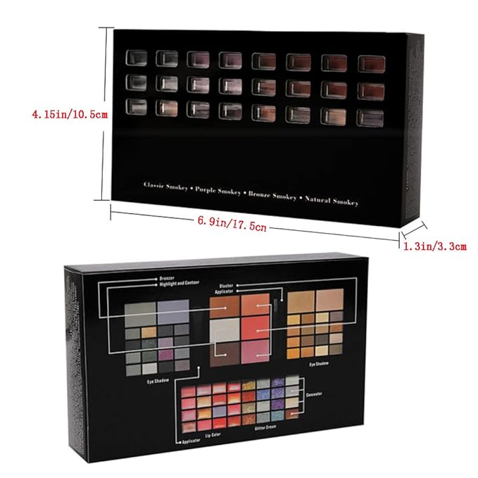 Makeup Kit for Women Full Kit Eyeshadow Facial Blusher Eyebrow Powder Face Concealer Powder Eyeliner Pencil Ultimate Color Combination 74 Colors Makeup Set Combination Palette-VivaGrace Women