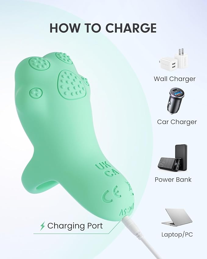 Portable Mini Facial Massage Ball, Waterproof Rechargeable Powerful Multifunctional Eye Face Finger Massager (Green)-VivaGrace Women