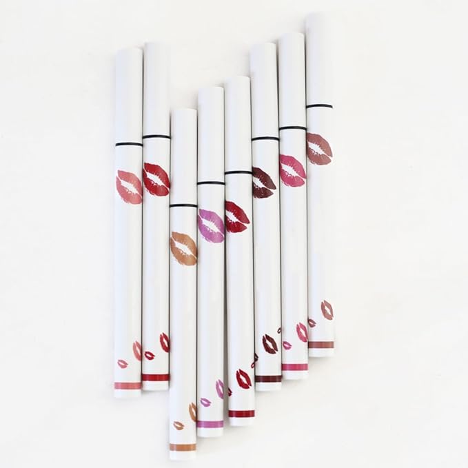 evpct Longwear Liquid Lip Liner Stain Marker Pen Long Lasting Waterproof, Pink Red Matte Semi Permanent 24 Hour Lip Liner and Lipstick Combo, Korean Color Stay Lipliner All Day, Lips Stain peel off-VivaGrace Women