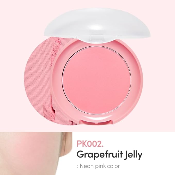 ETUDE Lovely Cookie Blusher #PK002 Grapefruit Jelly 4g | Glowing & Natural Powder Blush with Long-Lasting Sebum Control | Easy Application | Puffy Cushion for a Lovely Makeup Look-VivaGrace Women