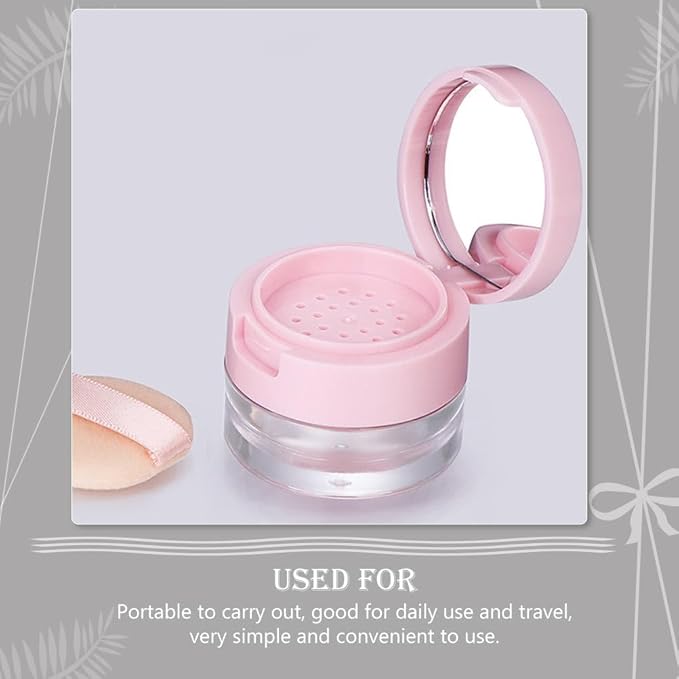 minkissy 2 Sets Powder Box Mini Containers Loose Cosmetic Cases for Traveling Foundation Makeup Powder Women Cosmetic Supply Powder Case Bulk Makeup Pink Flash Body Powder 3g Abs-VivaGrace Women