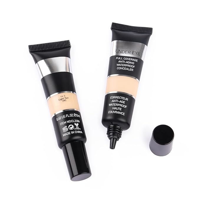 Pro Under Eye Full Coverage Liquid Concealer to Cover Dark Circles, Scars, Redness, Spots, Fine Lines, Corrector Anti-Aging Natural Finish, Moistening Smooth Cream, Waterproof 0.4 fl oz - Medium#-VivaGrace Women