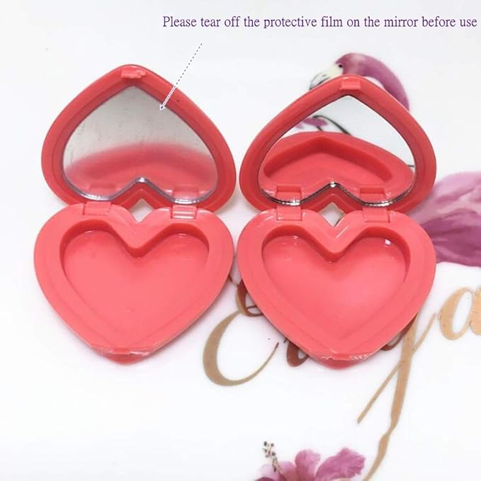 RONRONS 8 Pack Empty Eyeshadow Palette Mini Heart Shaped Lipstick Container Case DIY Cosmetics Container with Mirror-VivaGrace Women