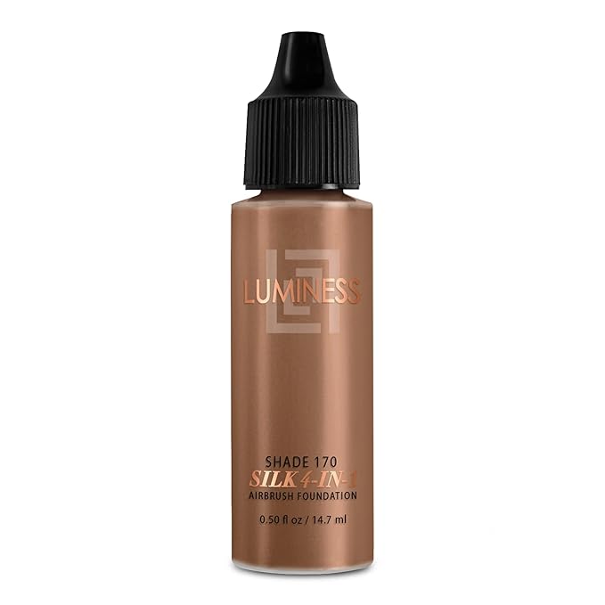 Luminess Air Silk 4-In-1 Airbrush Foundation- Foundation, Shade 170 (.5 Fl Oz) - Sheer to Medium Coverage - Anti-Aging Formula Hydrates and Moisturizes - Professional Makeup Kit for Cordless Air Brush-VivaGrace Women