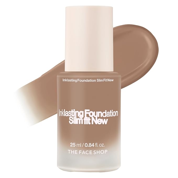 THE FACE SHOP Ink Lasting Liquid Foundation, Full Coverage, 72‑Hour Wear Semi‑Matte Finish, Makeup with Bakuchiol, C410 Gingerbread, 0.84 Fl. Oz.-VivaGrace Women