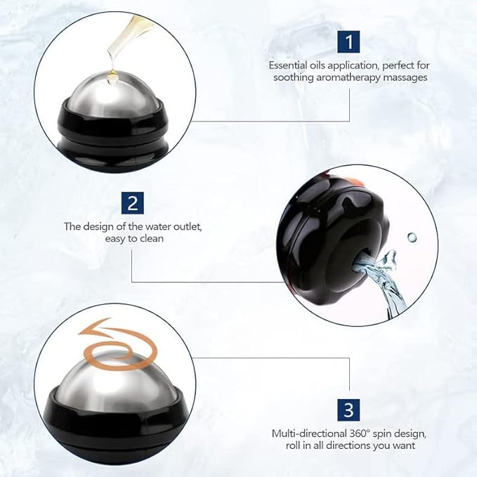 Cryosphere Cold Massage Roller Ball,Manual Massage Ball for Heat and Ice Therapy,Self Massage Tool for Reliefs Muscle Pain,Decrease Inflammation,Reduces Stress¡-VivaGrace Women