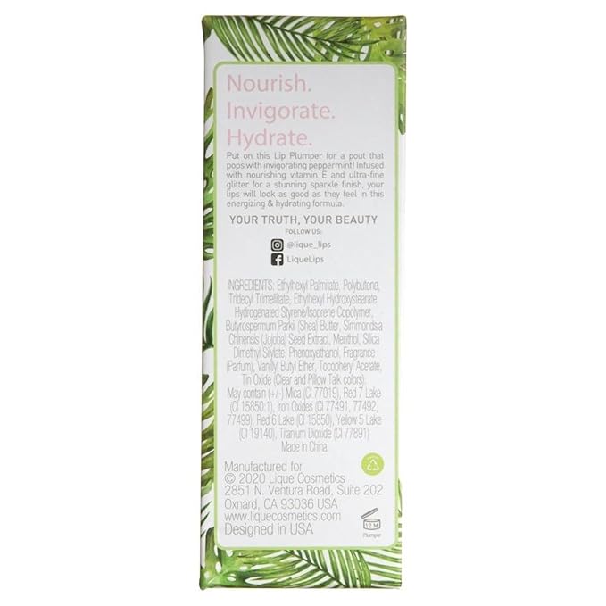 LIQUE Cosmetics Shimmer Lip Plumper, Infused with Peppermint Oil & Vitamin E for Nourishing, Enhanced Lips, High Shine, Reduces Fine Lines, Radiant, 0.22 Fl Oz.-VivaGrace Women