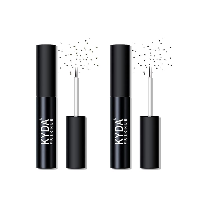 2 Colors Liquid Freckle Pen, Natural Like Freckle Makeup Pen Soft Dot Spot, Waterproof and Smudgeproof Quick Dry for Instant Create Realistic Freckles Make Up(Dark Brown+Light Brown)-VivaGrace Women