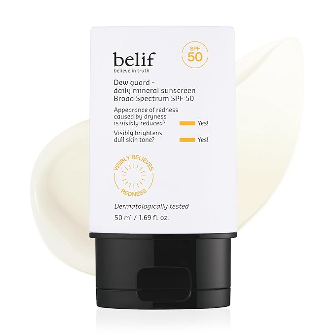 belif Dew Guard - Daily Mineral sun SPF 50 Hydrating Niacinamide Sunscreen (1.69 fl. oz) - Daily Broad Spectrum, Reduces Redness, No-White Cast, Non-Greasy, Korean Skincare-VivaGrace Women