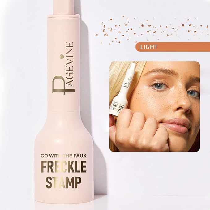 Upgrade Freckle Pen Stamp– Waterproof Faux Fake Freckles Makeup Tool,Natural-Looking Freckle Maker & Spray with Multi-Prong Precision Stamp Head,Long-Lasting Sunkissed Makeup (LIGHT)-VivaGrace Women