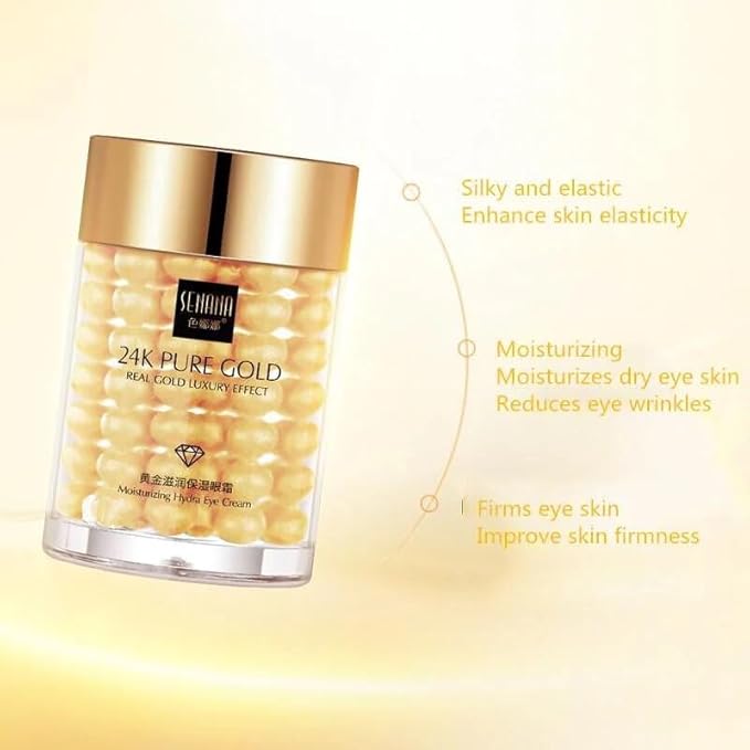 24K Gold Eye Cream For Deep Hydrating, Anti-Aging Gold Eye Cream For Dark Circles And Puffiness,Moisturizing Lightenex Gold Cream Lifting Eye SENANA (1 PACK)-VivaGrace Women