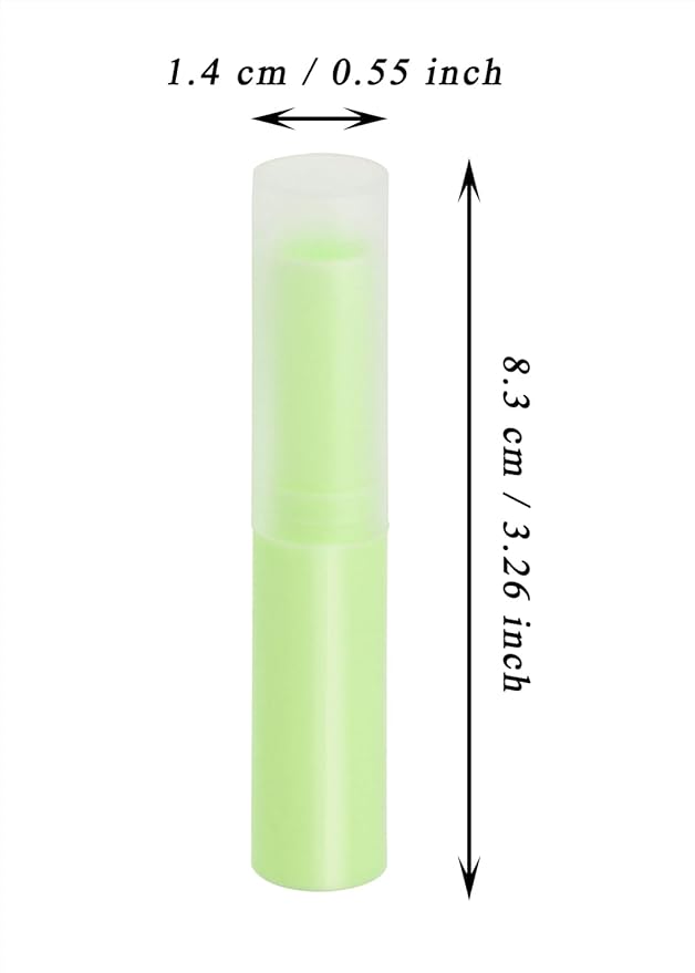 0.14oz Empty Flavored Lip Balm Container Tubes Plastic Homemade Moisturizing Lip Stick with Caps Bulk Fit for Women Adult DIY Making Supplies, 25 Count (Green)-VivaGrace Women