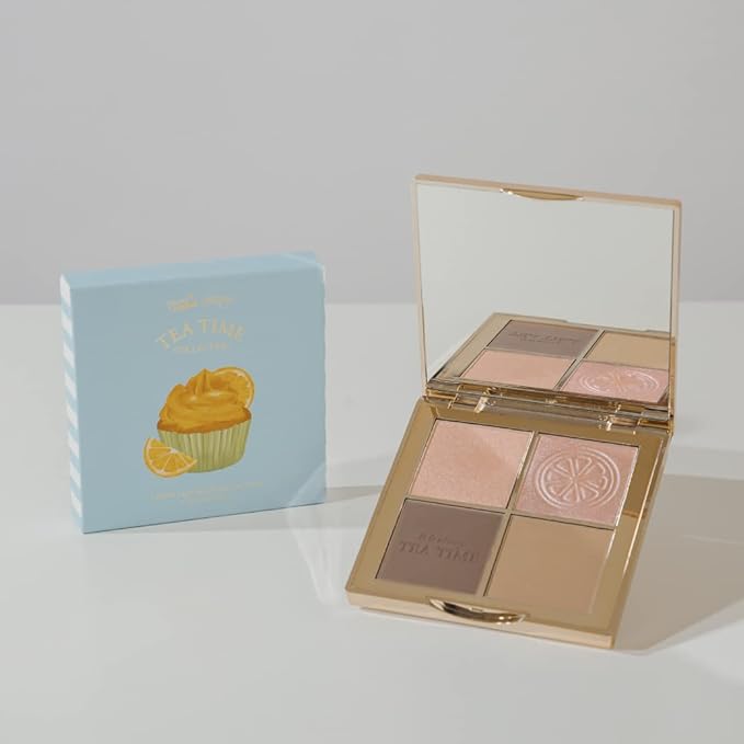 FreshO2 x Pony | Lemon tart multi-use Palette | 2 shades of highlight and 2 shades of contour| Delicate pearl like shimmer, super smooth | Made In Taiwan | Vegan Cruelty Free-VivaGrace Women