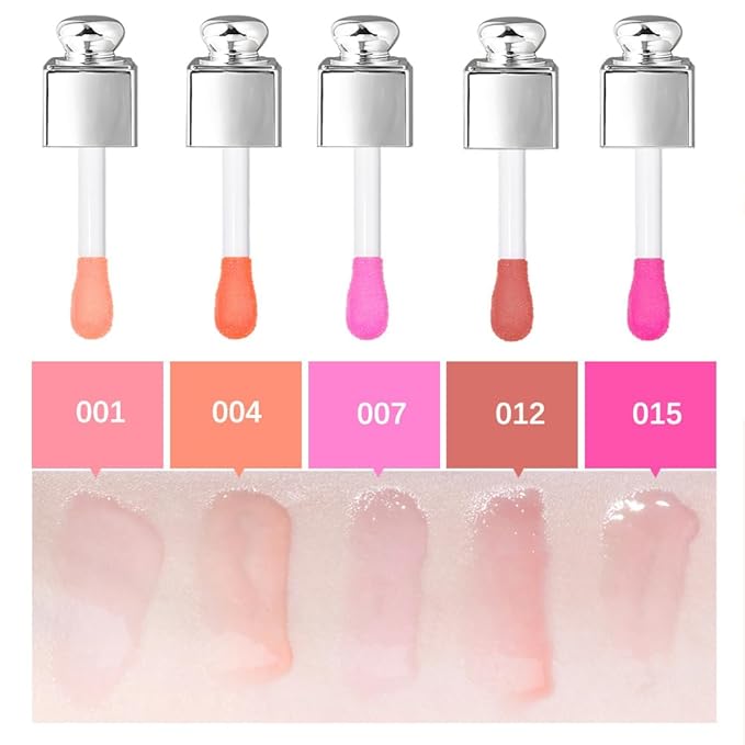 Hydrating Lip Glow Oil, Moisturizing Lip Glow Oil, Nourishing Glossy Transparent Lip Oil, Plumping Lip Oil, Lip Balm, Non-sticky Tinted Toot Lip Balm for Lip Care (CORAL) 0.2 OZ-VivaGrace Women