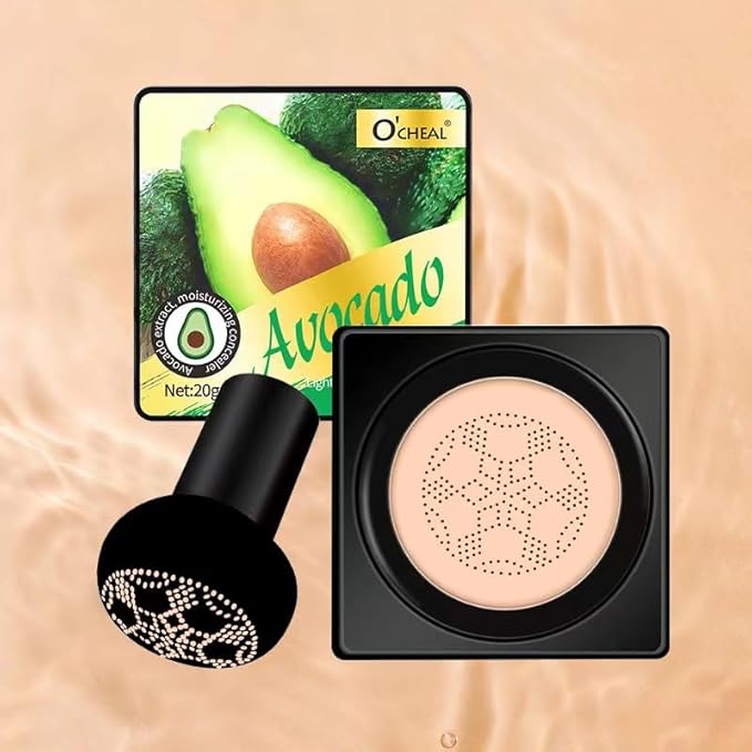 Mushroom Head Air Cushion BB Cream Foundation Cream for Face Makeup Concealer Cushion for Face Comestics Make Up Cushion Compact Ivory-VivaGrace Women