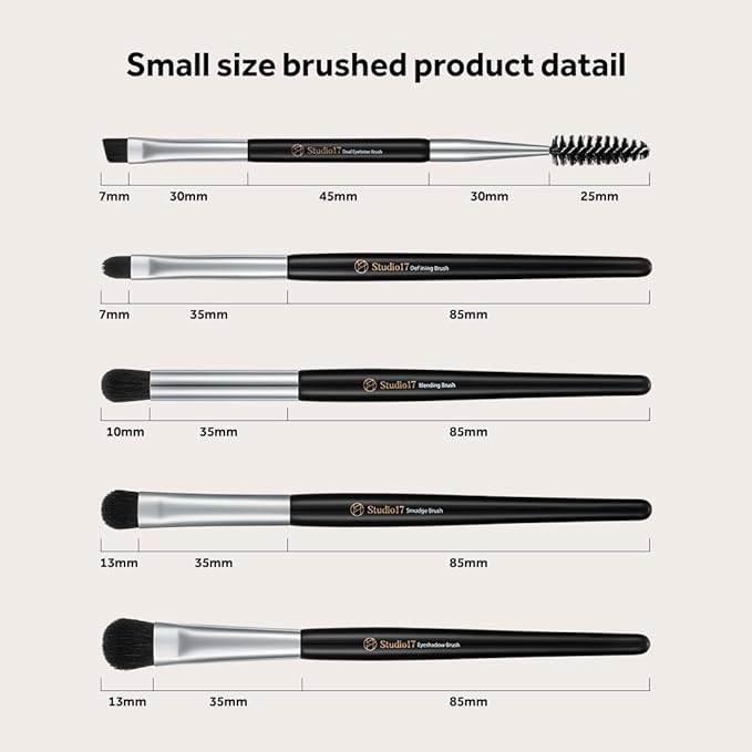 Eye Makeup Brush Set 5 Pcs | Small & Portable Eye Shadow Brushes | Korean Eye Makeup Brushes | Premium Synthetic Bristles for Professionals-VivaGrace Women