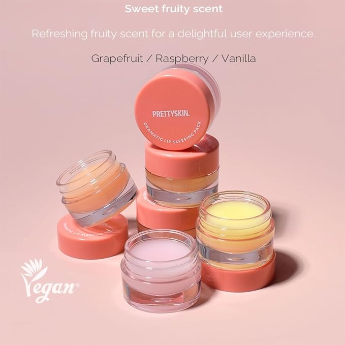 PS.PRETTYSKIN Korean Vegan Lip Sleeping Pack for Intense Hydration | Nourish Dry Lips with Glossy Finish 9g (Dreamy Grapefruit)-VivaGrace Women