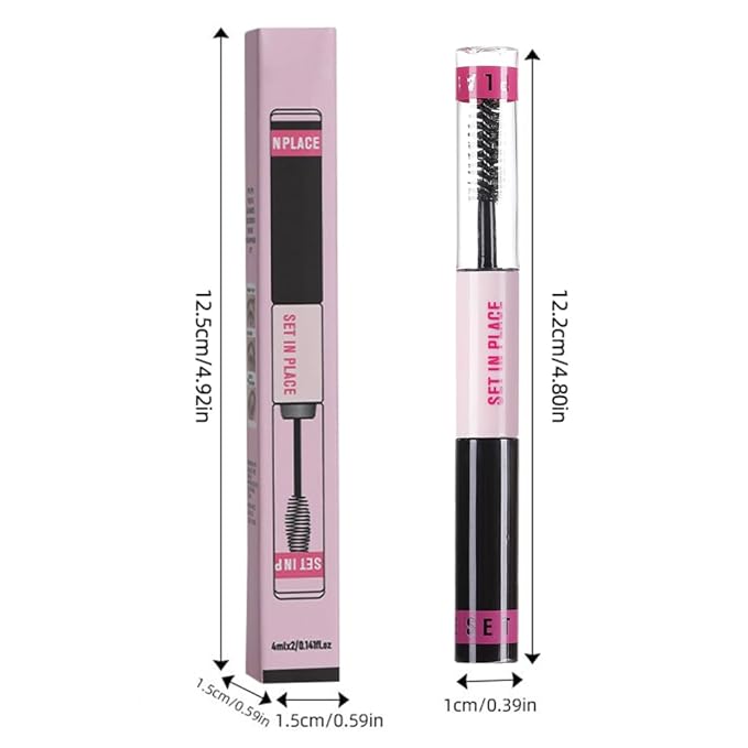 evpct 2-in-1 Tinted Brow Gel & Clear Brow Setting Glue Eyebrow Gel Kit - Strong Hold 24HR Waterproof Smudgeproof Eyebrow Makeup for Natural Soft Full Brows, Brows Enhancer Mascara Makeup - Black-VivaGrace Women