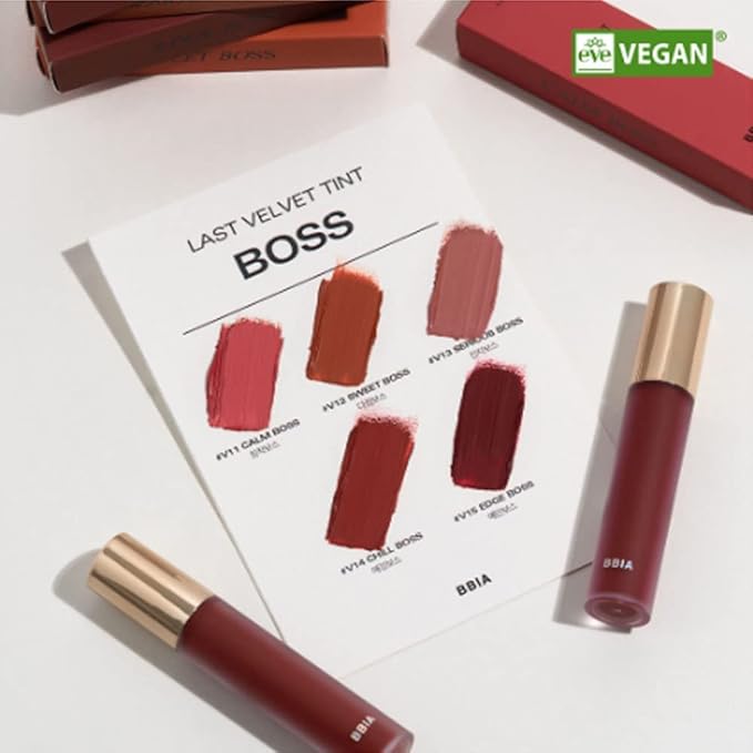 BBIA Last Velvet Tint - Soft & Creamy Matte Finish Lip Stain, Blur Effect with Velvety Texture, Long-Lasting, High Pigment, Lightweight, Non-Drying, Vegan, Korean Lip Makeup (V14 CHILL BOSS)-VivaGrace Women