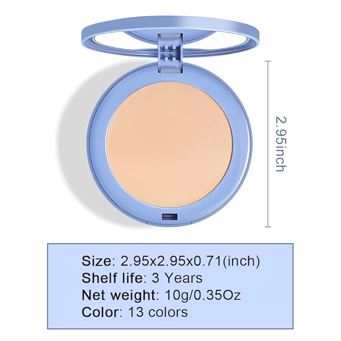 evpct Kaely Oil Control Pressed Face Powder, Get Smooth Flawless Fine Lines and Lightweight Finishing Foundation, Control Shine Long Lasting Waterproof Face Setting Powder Cosmetic, 06 Vanilla-VivaGrace Women