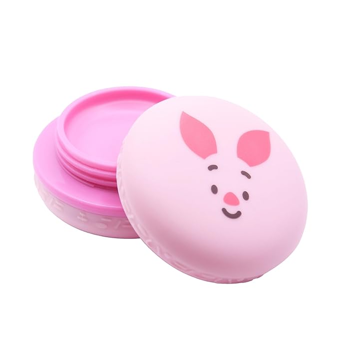 The Crème Shop x Disney Macaron Lip Balm Winnie The Pooh Lemon Honeycomb Crème Korean Scented Pocket Portable Vitamin E Shea Butter (Piglet (Rosy Watermelon))-VivaGrace Women
