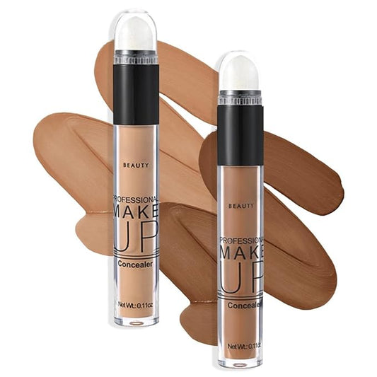 2 Pack Liquid Foundation Cream for Face Makeup,Durable Full Coverage Matte Concealer Make Up,Oil Control & Waterproof Base Primer -0.35+0.35 Fl.Oz (05+06#)-VivaGrace Women
