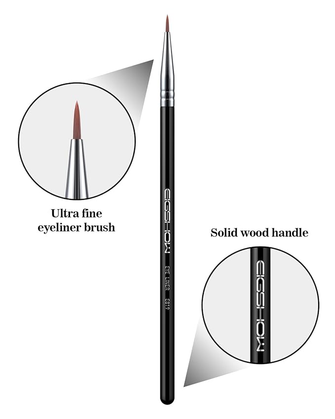 Eyeliner Brush Ultra Fine Point Premium Gel Eyeliner Brush Nylon Bristles Professional Makeup Tools for Lquid Powder And Paste Black (E819)-VivaGrace Women