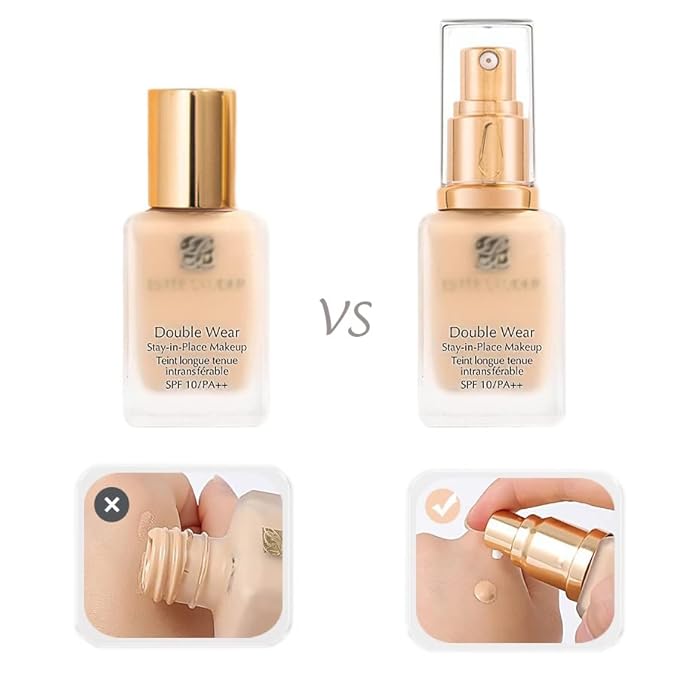Chris.W 2Pack Foundation Pump for Estee Lauder Double Wear Foundation(Gold)-VivaGrace Women