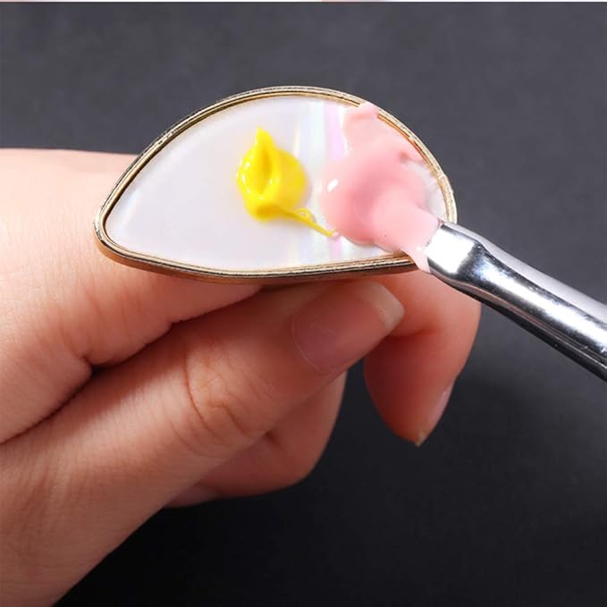 4pcs Ring Palette Nail Art Palette Blending Palette Pigment Palette Lip Color Palette Foundation Palette Rings Tools Manicure Palette Color Display Plate Mix Decorate Nail Set-VivaGrace Women